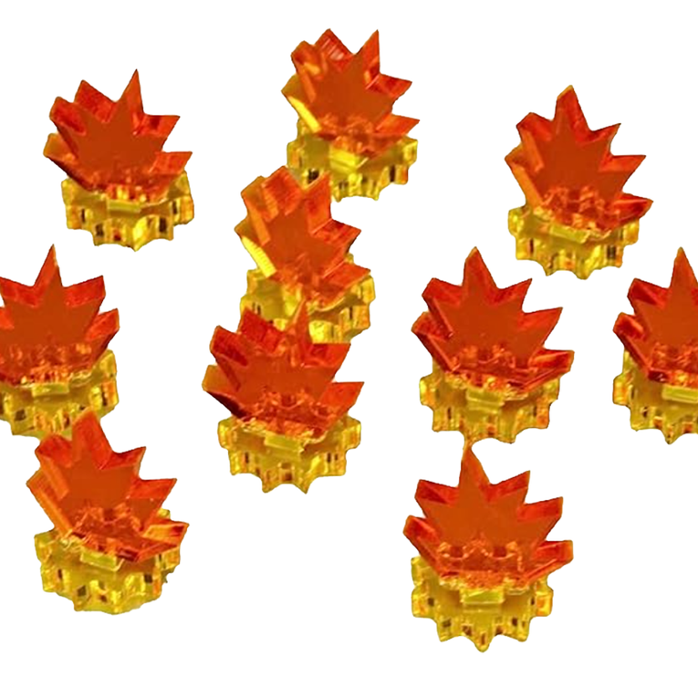 Acrylic pin tokens for use in the Star Schlock skirmish game.