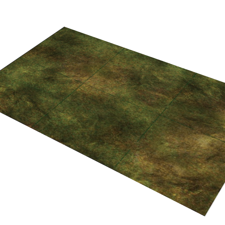 Green grass textured cloth terrain mat, marked with Star Schlock sectors.