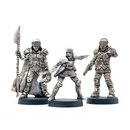 Painted 28mm miniatures of Star Schlock's heroic leaders of the Astroguard.