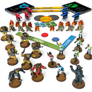 Collection of Star Schlock miniature figures and game components for playing a sci-fi slirmish wargame.
